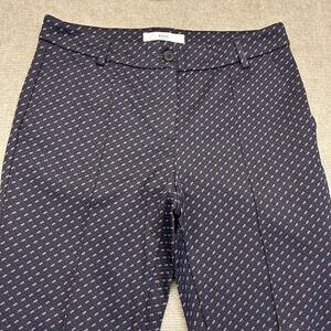 BRAX Maron Trouser Pants Women's 6 Navy Pink Geometric Weave Slit Pocket 30x29"